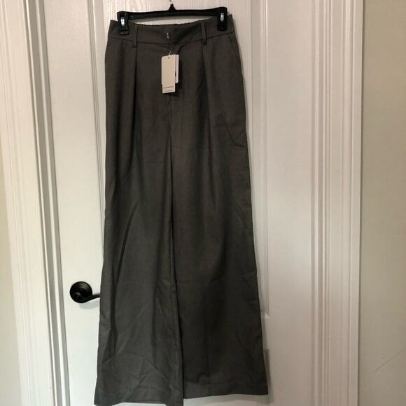 Commense Women's Oversized High Waisted Pleated Front Trousers Pants Gray Small - Picture 3 of 13